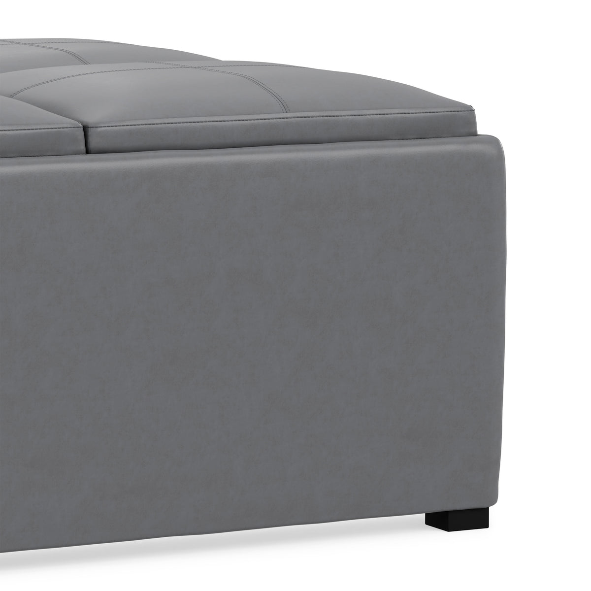 Stone Grey Vegan Leather | Avalon Table Ottoman in Vegan Leather