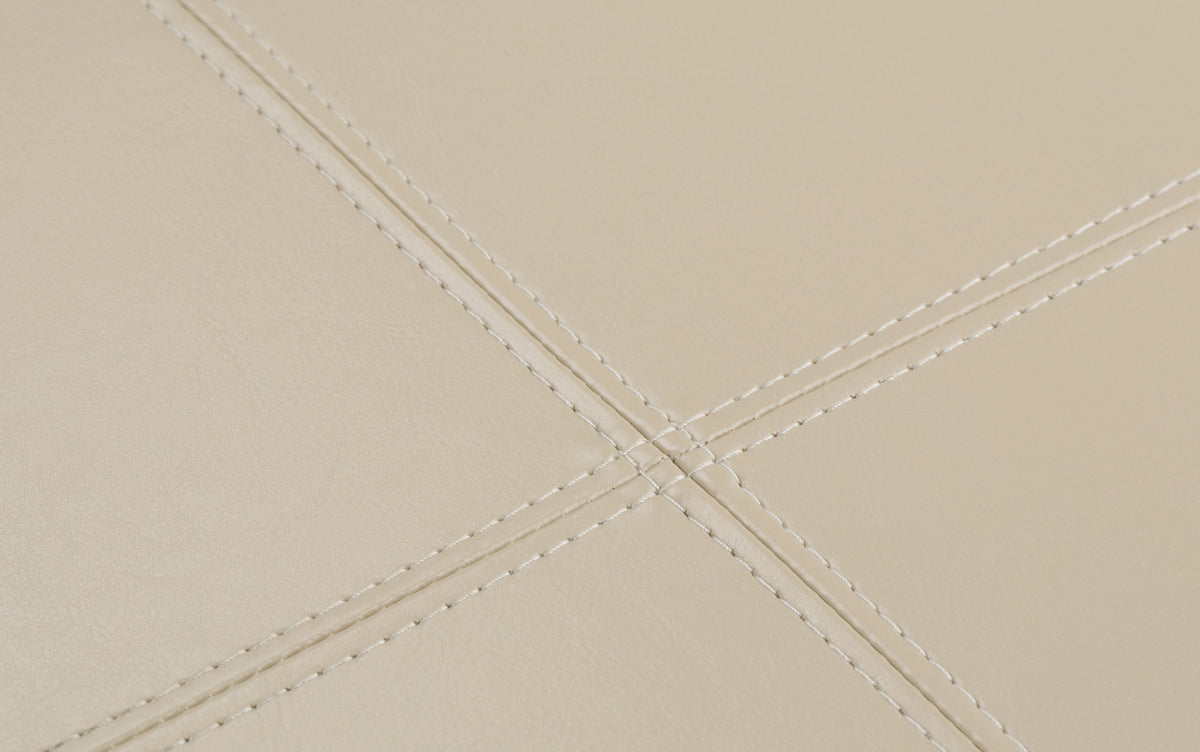 Satin Cream Vegan Leather | Avalon Vegan Leather 5 piece Storage Ottoman