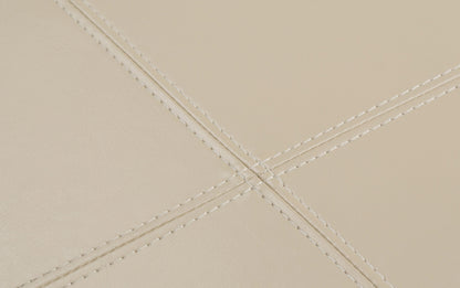 Satin Cream Vegan Leather | Avalon Vegan Leather 5 piece Storage Ottoman
