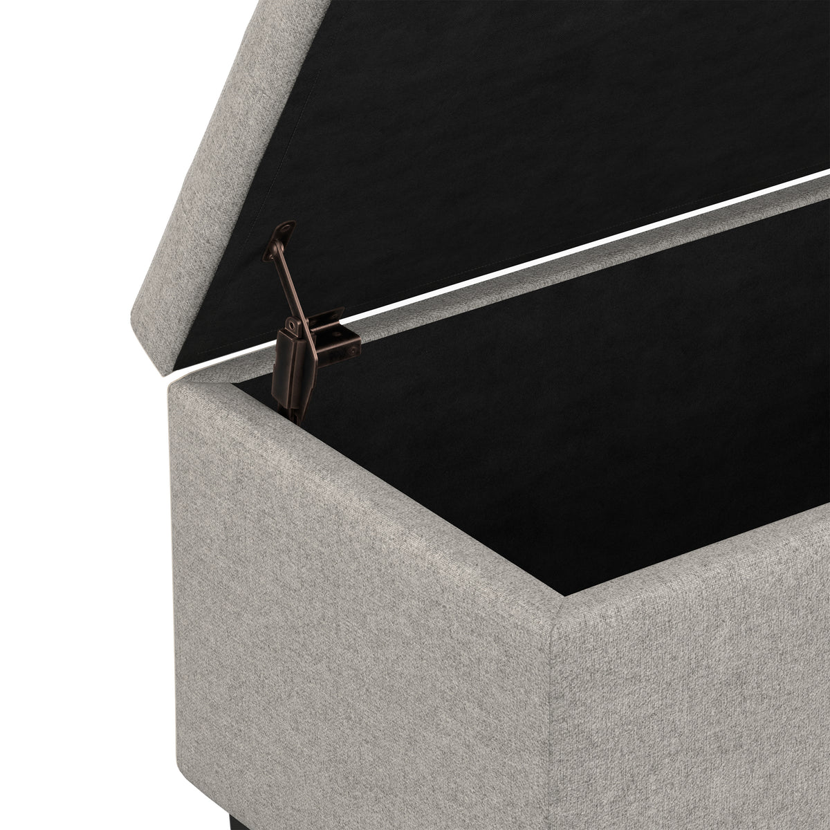 Cloud Grey Linen Style Fabric | Cosmopolitan Storage Ottoman in Linen