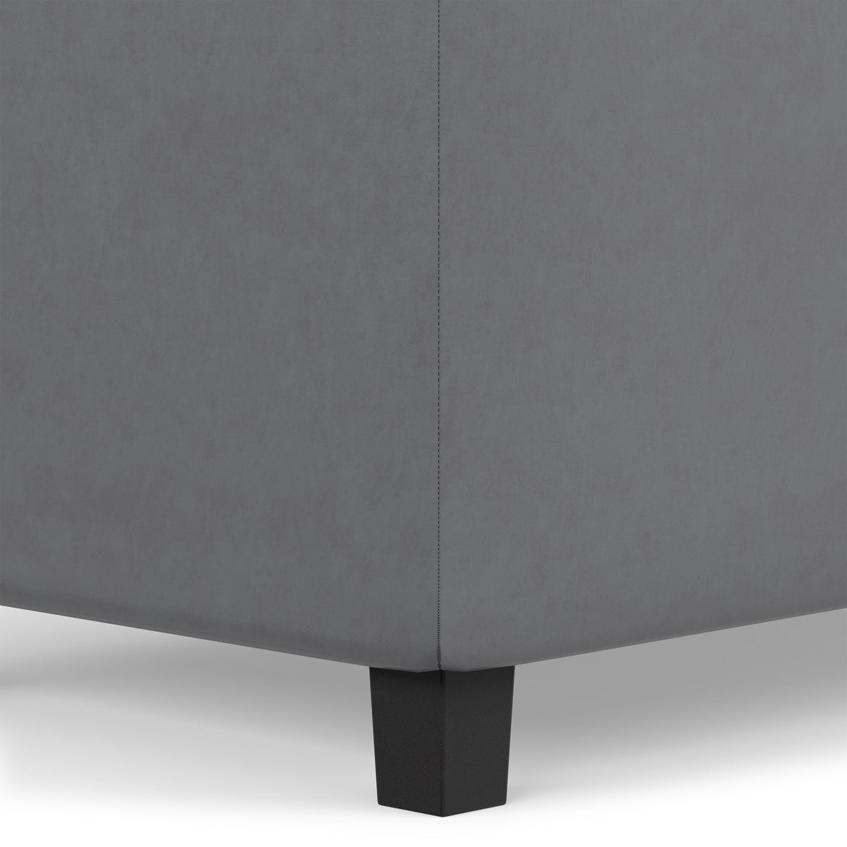 Stone Grey Vegan Leather | Cosmopolitan Storage Ottoman in Vegan Leather