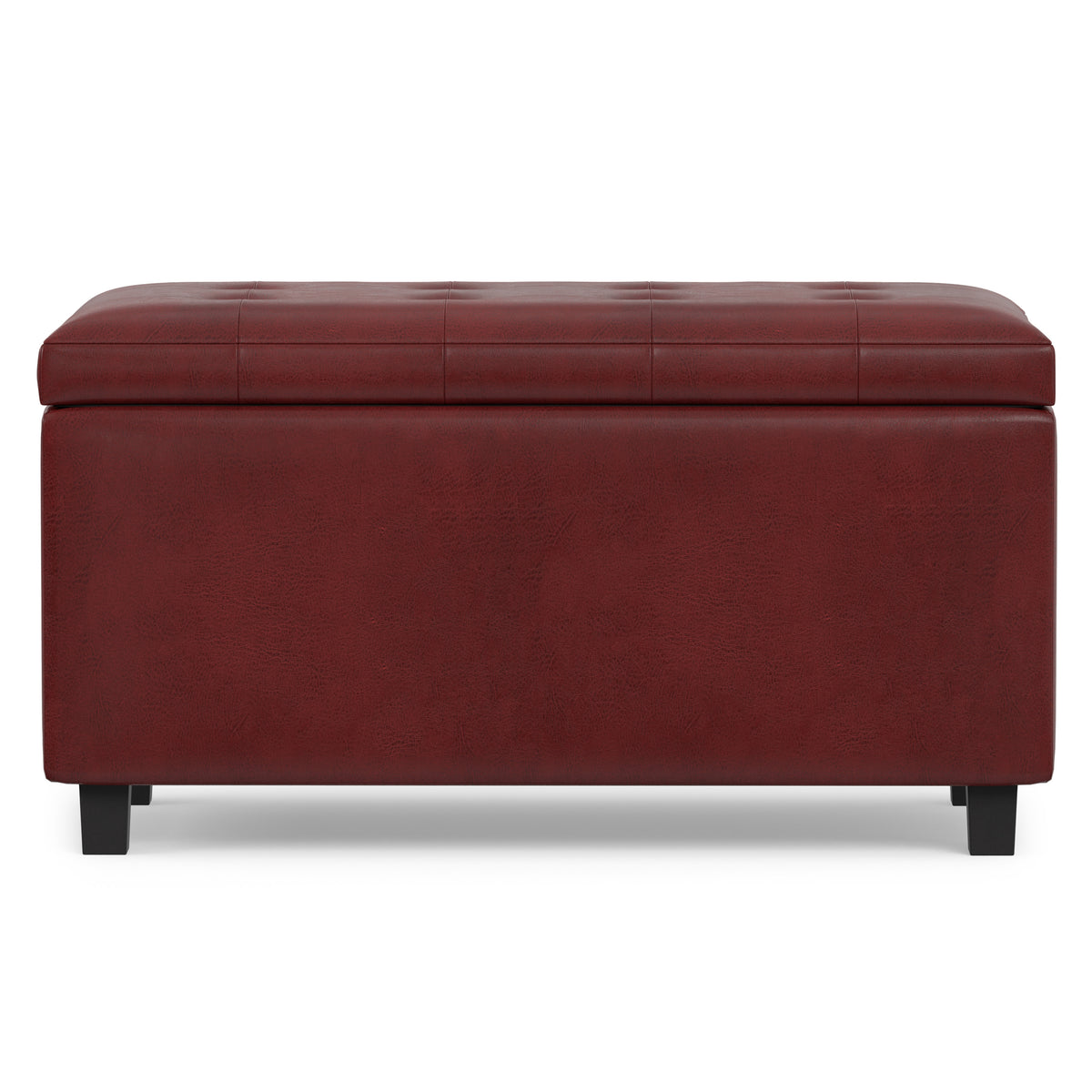 Red Vegan Leather | Cosmopolitan Storage Ottoman in Vegan Leather