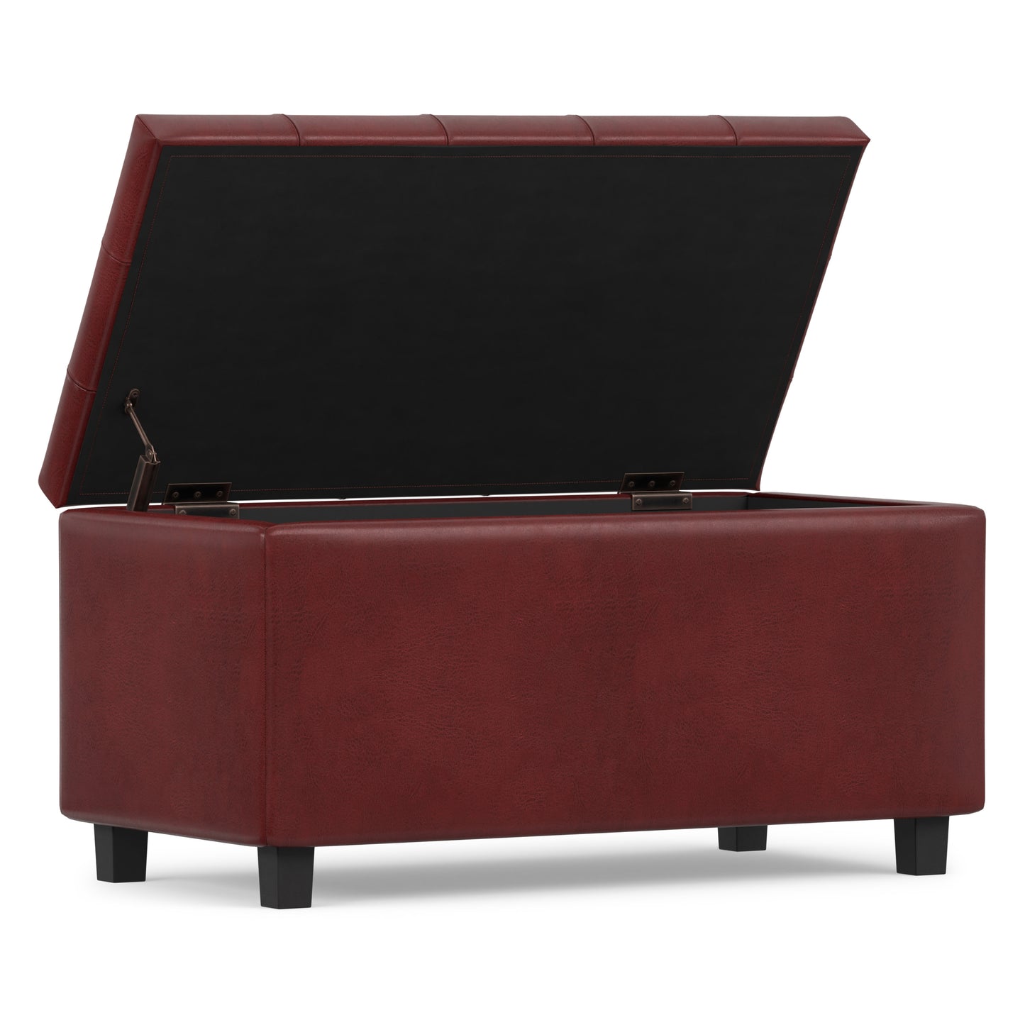 Red Vegan Leather | Cosmopolitan Storage Ottoman in Vegan Leather