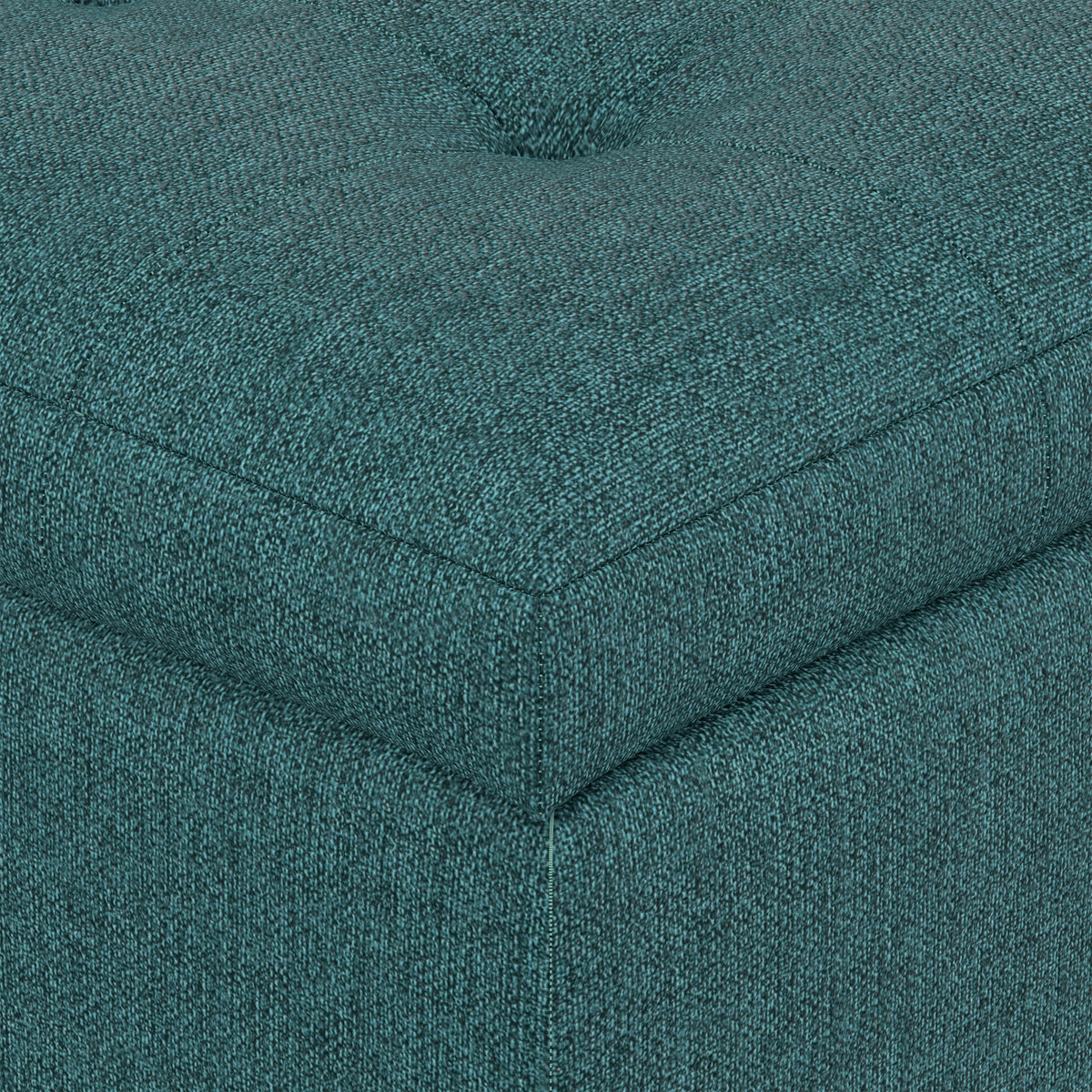 Teal Linen Style Fabric | Cosmopolitan Storage Ottoman in Linen