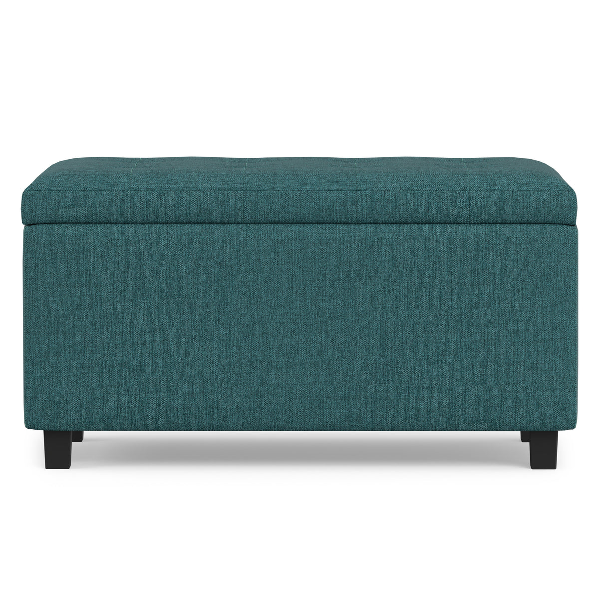 Teal Linen Style Fabric | Cosmopolitan Storage Ottoman in Linen