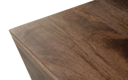 Distressed Dark Brown | Abba Square Coffee Table