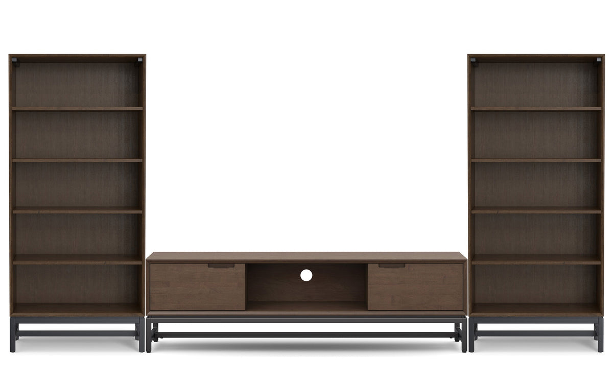 Banting 72 inch Low TV Stand with 30 inch Bookcases (Set of 3)
