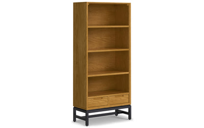 Oak Oak Veneer | Banting 72 inch Desk and 30 inch Bookcase in Oak
