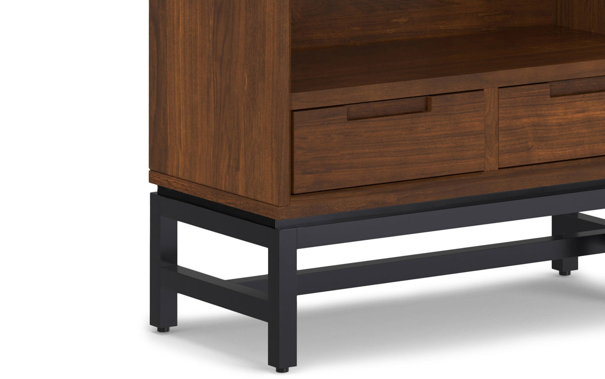 Walnut Walnut Veneer | Banting 72 inch Desk and 30 inch Bookcase in Walnut