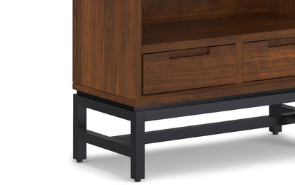 Walnut Walnut Veneer | Banting 72 inch Desk and 30 inch Bookcase in Walnut