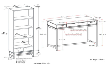 Walnut Brown | Banting 48 inch Desk and 30 inch Bookcase