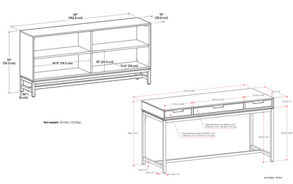 Walnut Brown | Banting 60 inch Desk and 64 inch Bookcase