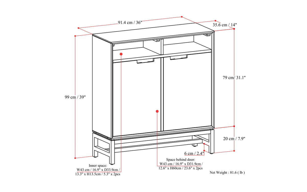 Banting 36 inch Storage Cabinet (Set of 2)