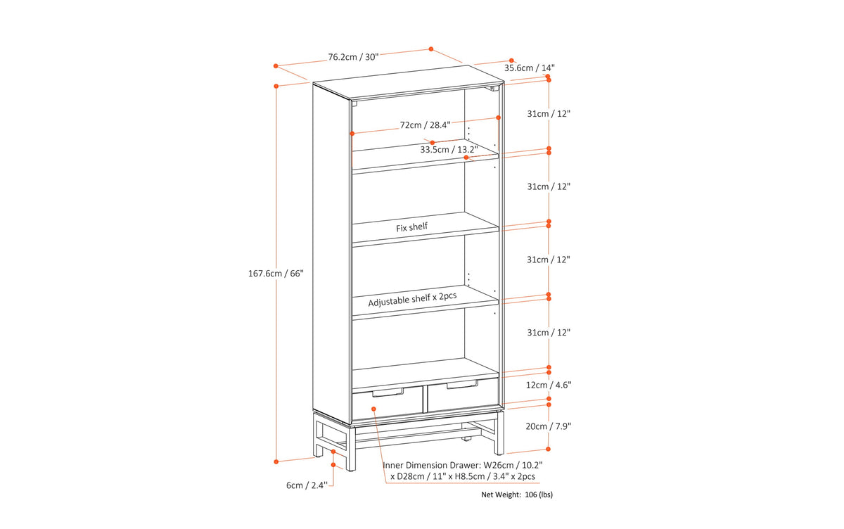 Banting 30 inch Bookcase 3-piece Set