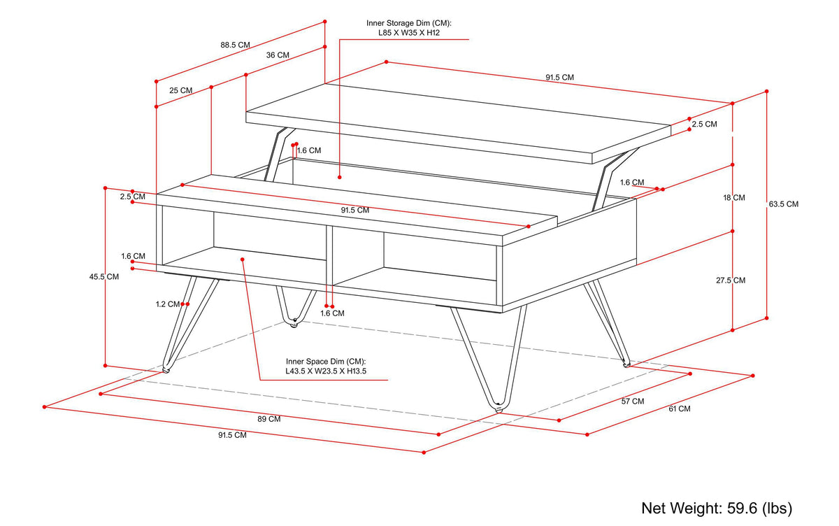 Refined Natural Black Mango | Hunter Small Lift Top Coffee Table