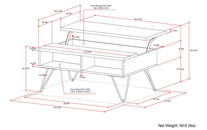 Refined Natural Black Mango | Hunter Small Lift Top Coffee Table