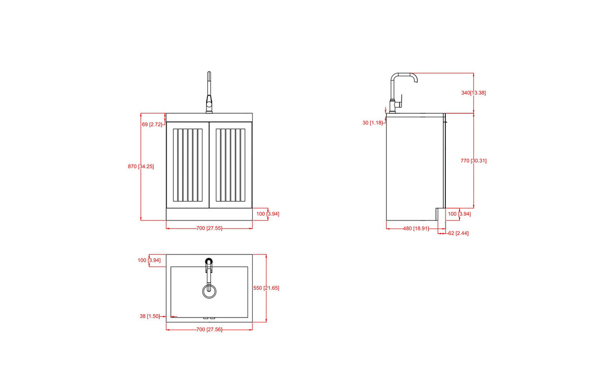 Pure White | Murphy All-In-One 28-inch Laundry Utility Sink and Cabinet