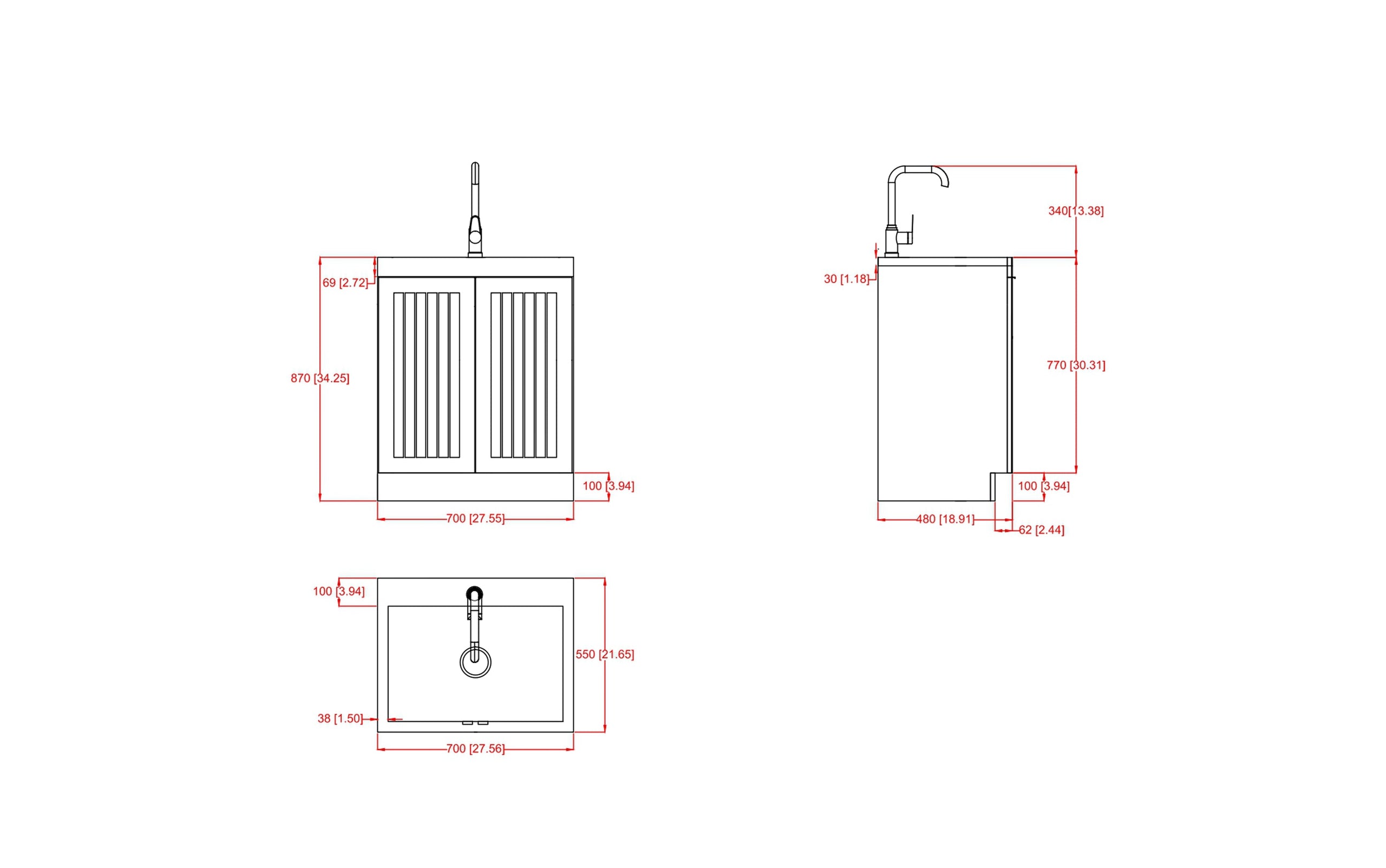 Pure White | Murphy All-In-One 28-inch Laundry Utility Sink and Cabinet