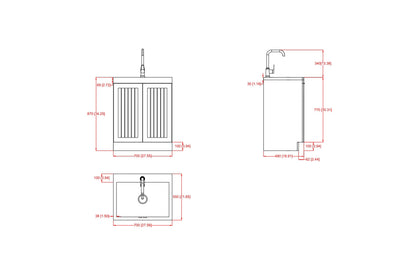 Pure White | Murphy All-In-One 28-inch Laundry Utility Sink and Cabinet