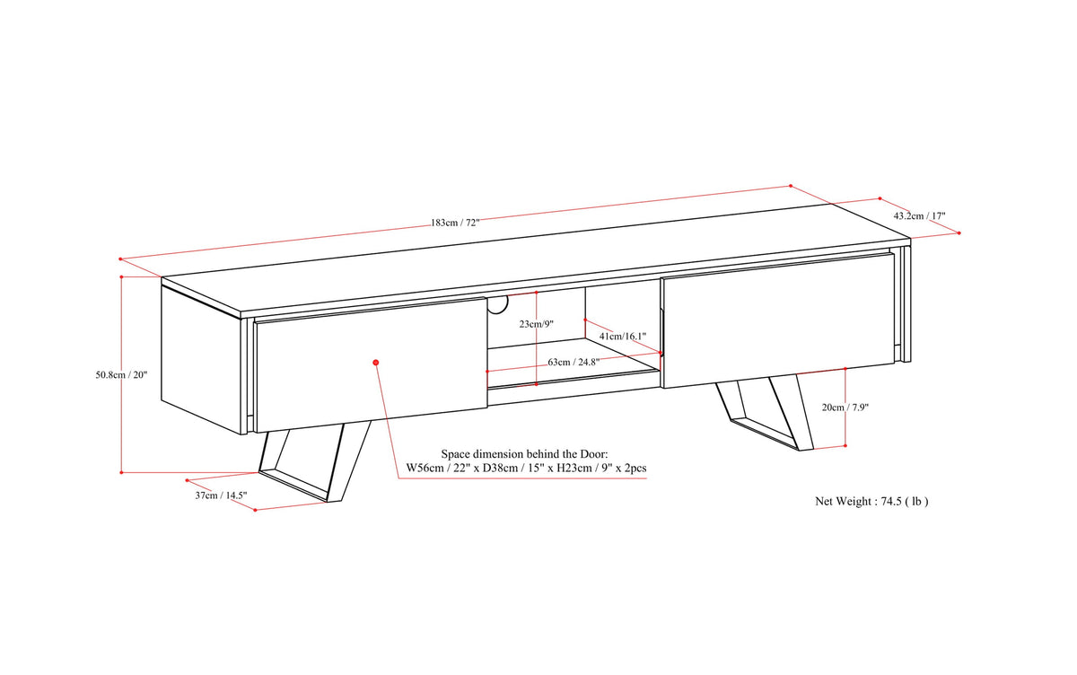 Refined Natural Mango | Lowry 72 inch TV Media Stand