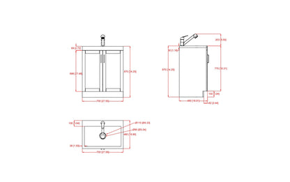 White 28 inch | Kyle All-In-One 28-inch Laundry Utility Sink and Cabinet