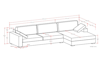 Cream Performance Fabric | Charlie Deep Seater Right Sectional
