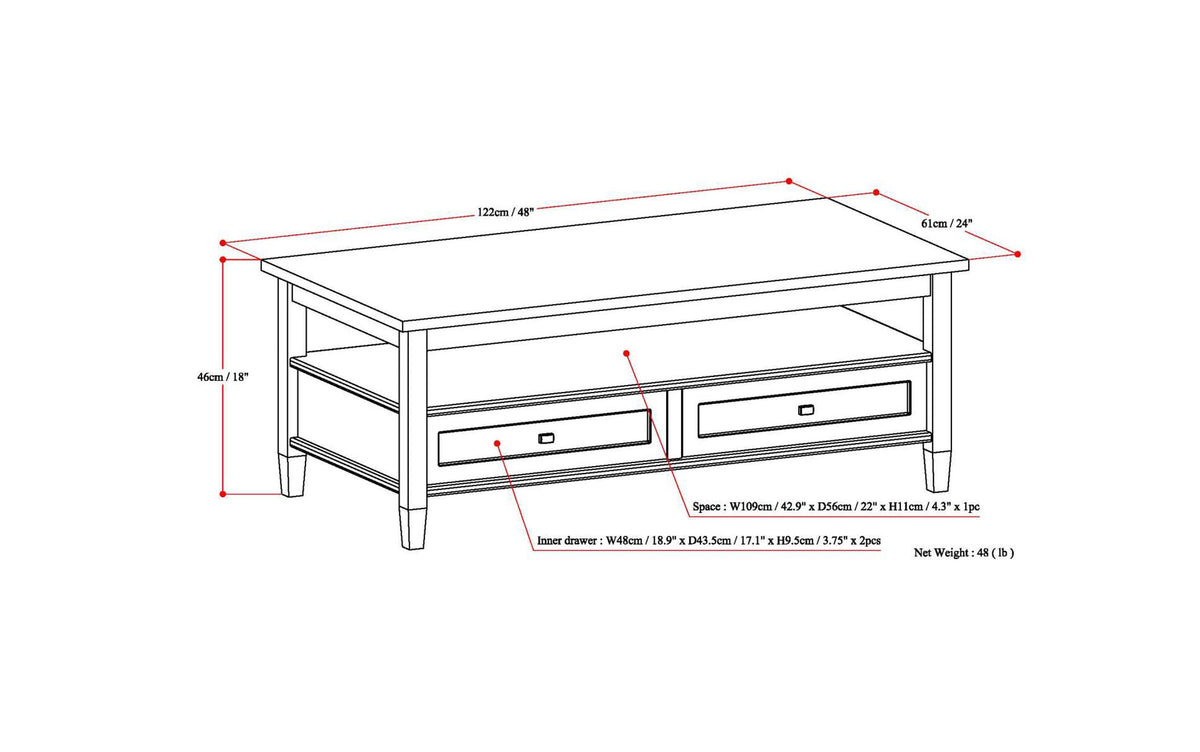 Fog Grey | Warm Shaker Coffee Table
