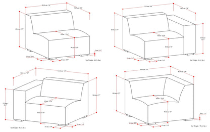 Pale Grey Performance Fabric | Rex U-Shaped Sectional in Performance Fabric