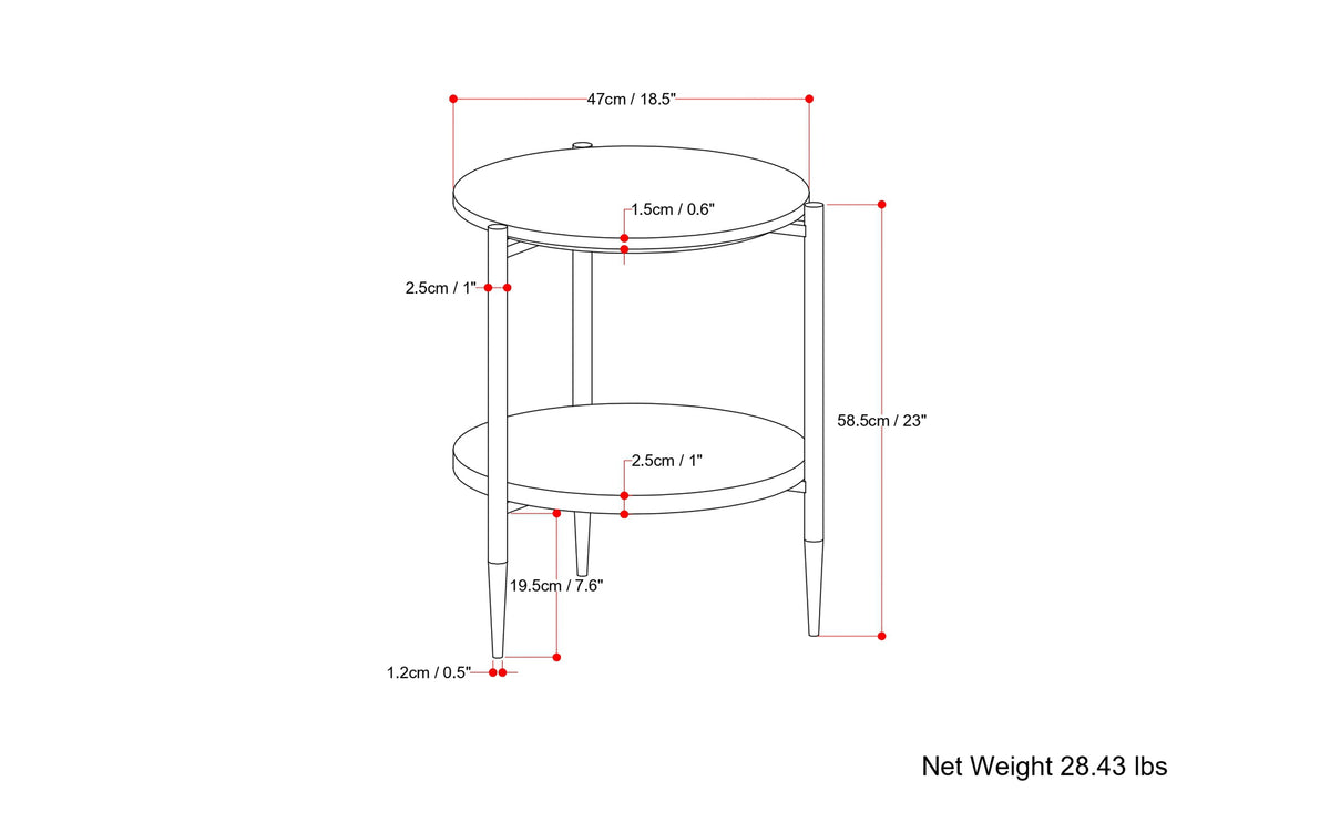 Wagner Round Marble & Wood Side Table
