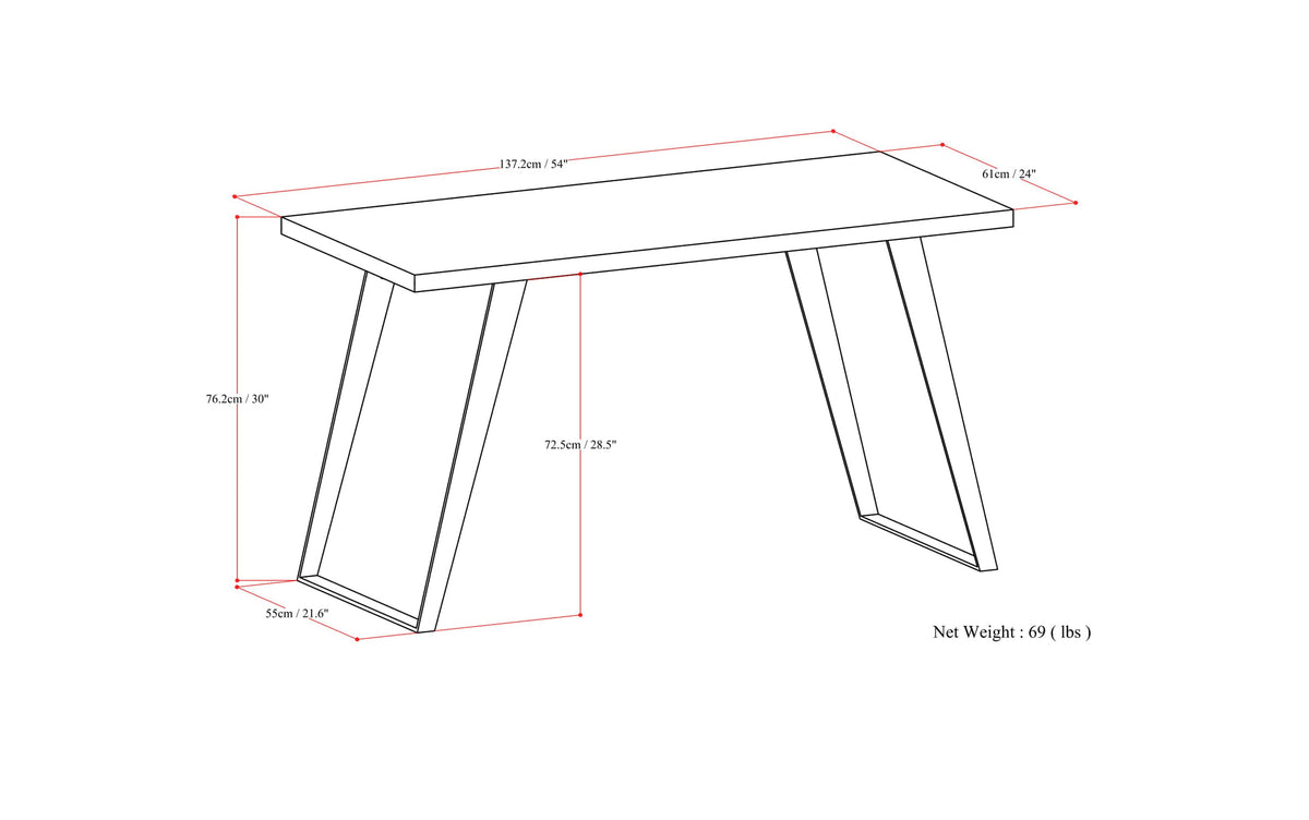 Rustic Natural Aged Brown | Lowry Flat Top Desk