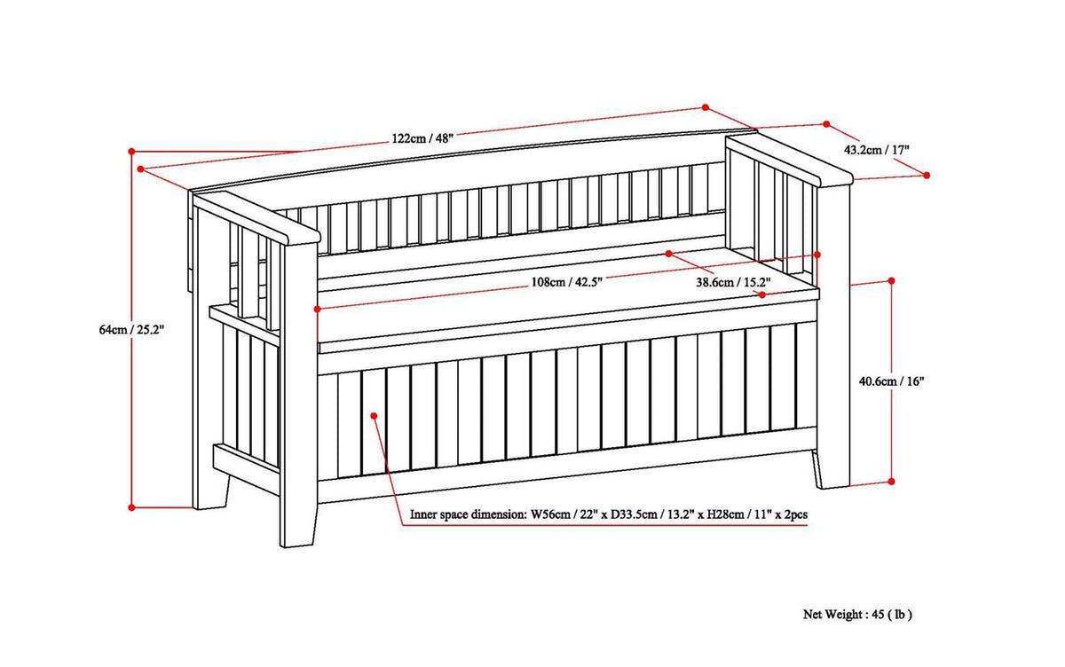 White | Acadian Entryway Bench