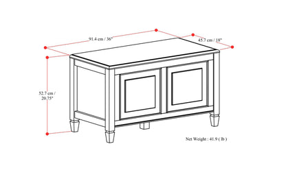 Dark Chestnut Brown | Connaught Small Storage Bench Trunk
