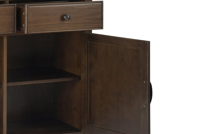 Rustic Natural Aged Brown | Connaught 42-inch Storage Bench and 40-inch Cabinet