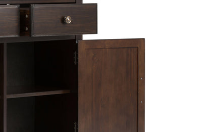 Dark Chestnut Brown | Connaught 30-inch Storage Bench and 40-inch Cabinet