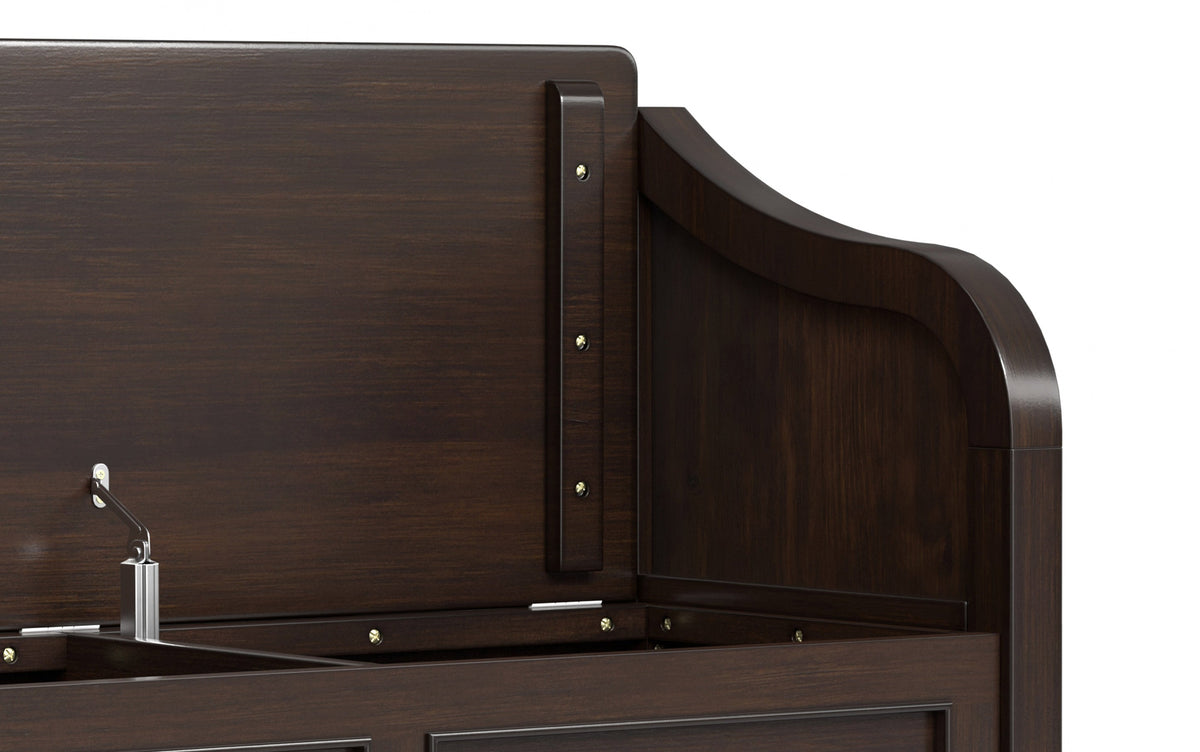 Dark Chestnut Brown | Connaught 42-inch Storage Bench with Shelf and 40-inch Cabinet