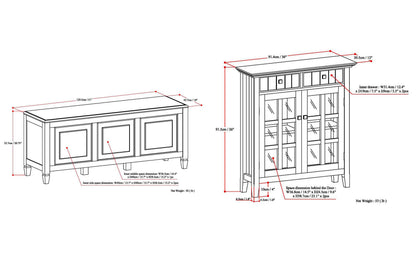 Black | Connaught 51-inch Storage Bench and 40-inch Cabinet