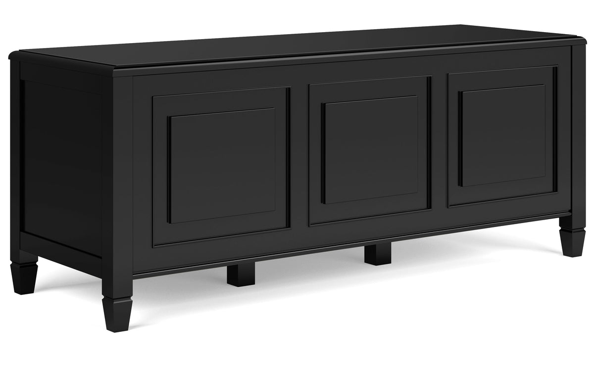Black | Connaught 51-inch Storage Bench and 40-inch Cabinet