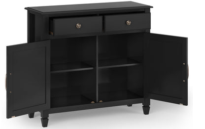 Black | Connaught 51-inch Storage Bench and 40-inch Cabinet