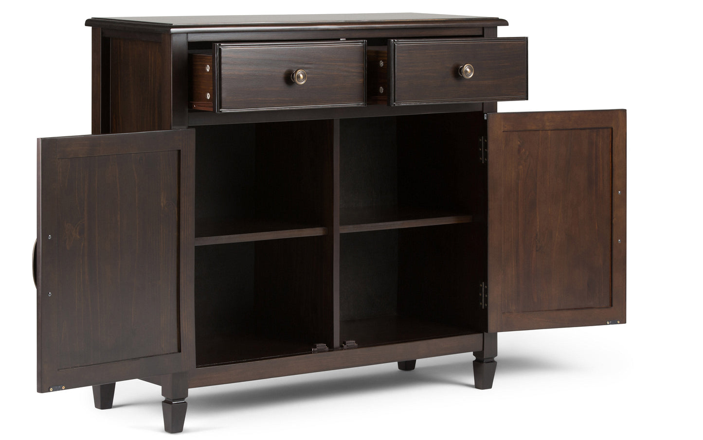 Dark Chestnut Brown | Connaught 51-inch Storage Bench and 40-inch Cabinet