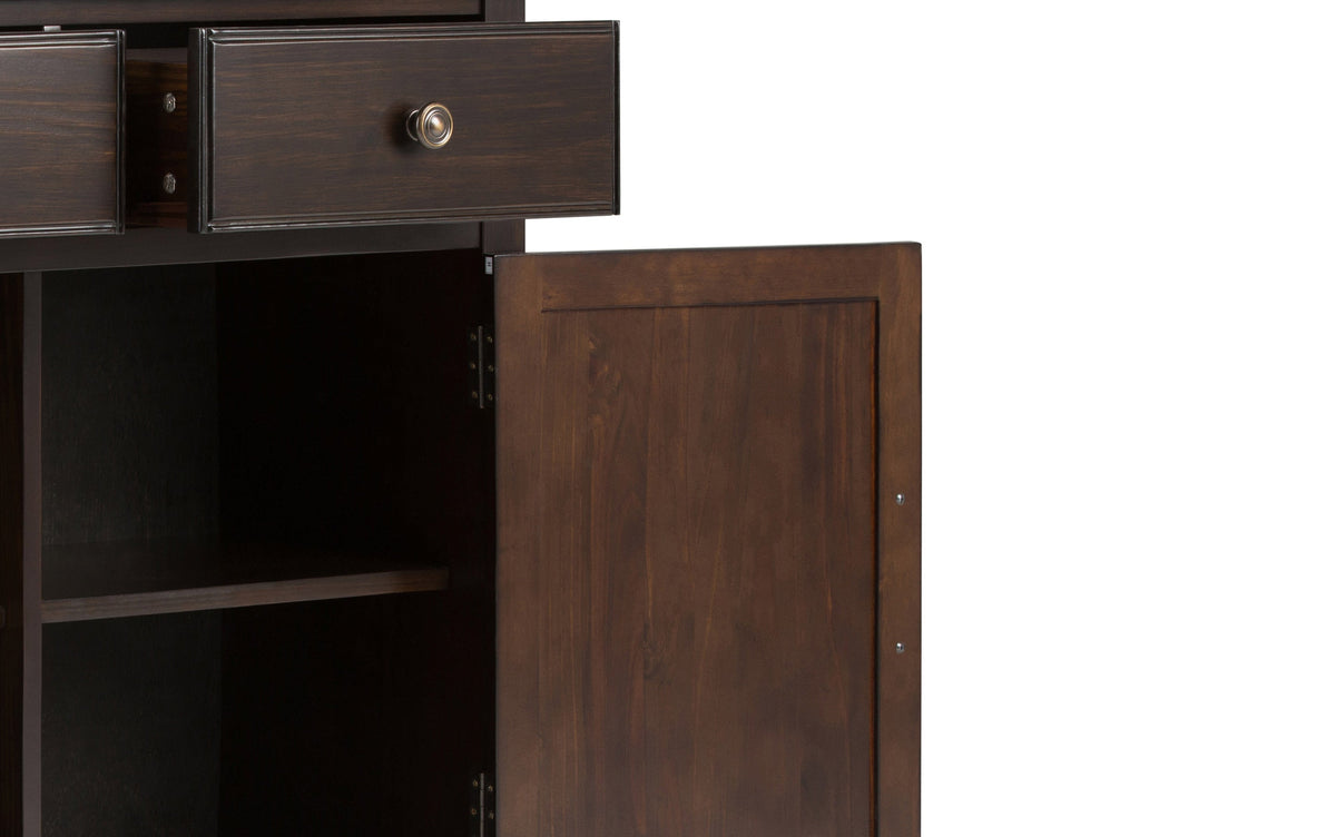 Dark Chestnut Brown | Connaught 36-inch Storage Bench and 40-inch Cabinet