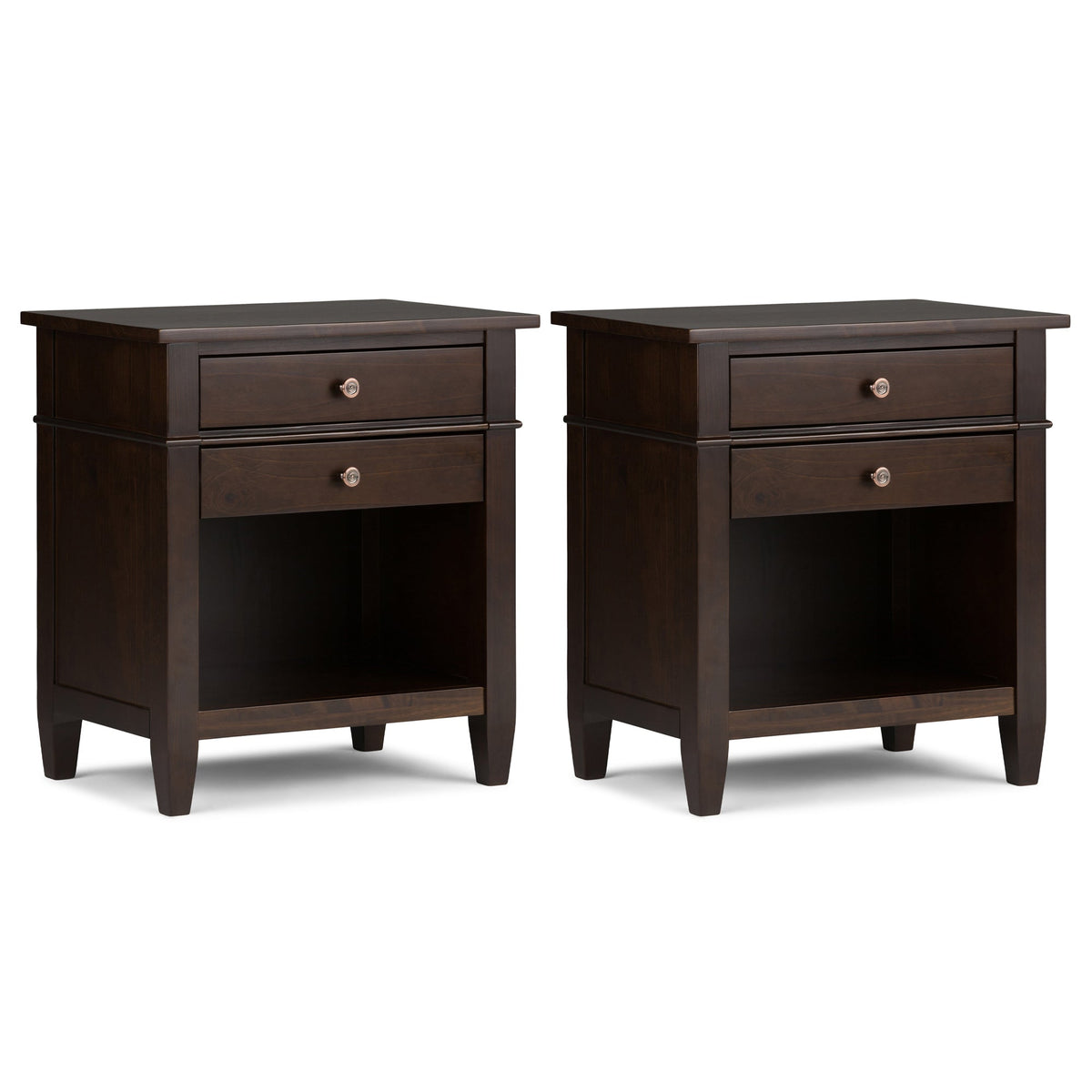 Brunette Brown | Carlton 24 inch Bedside Table (Set of 2)