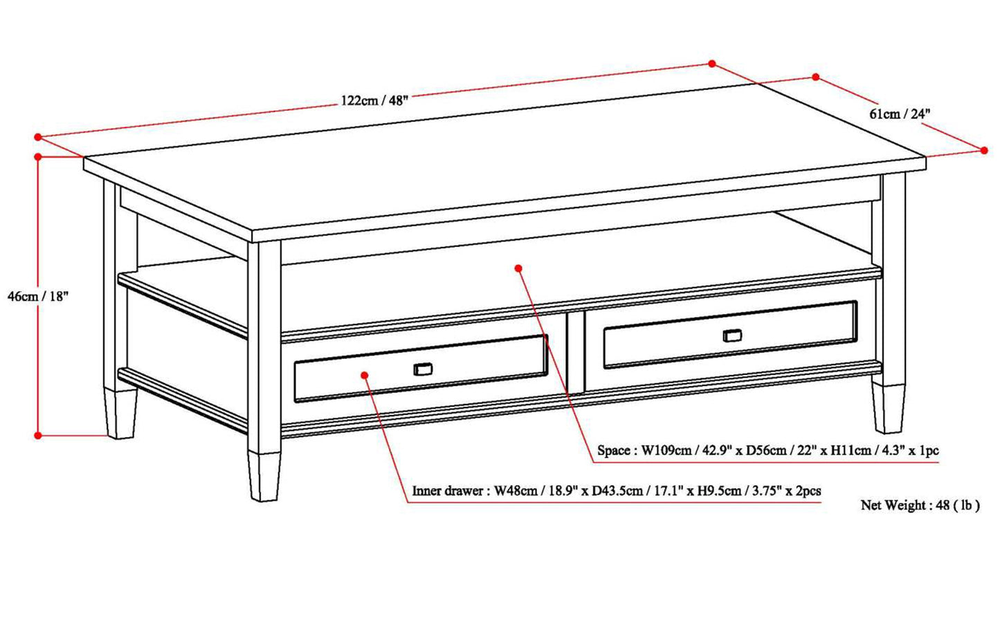 Black | Warm Shaker Coffee Table