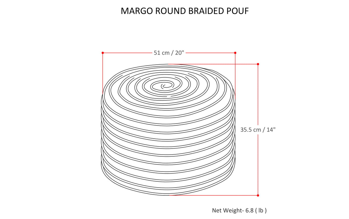 Multi-Blue | Margo Round Pouf