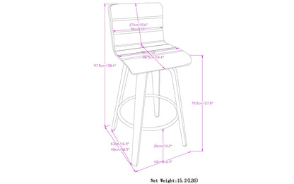 Grey Linen Style Fabric | Roland Swivel Bar Stool in Linen