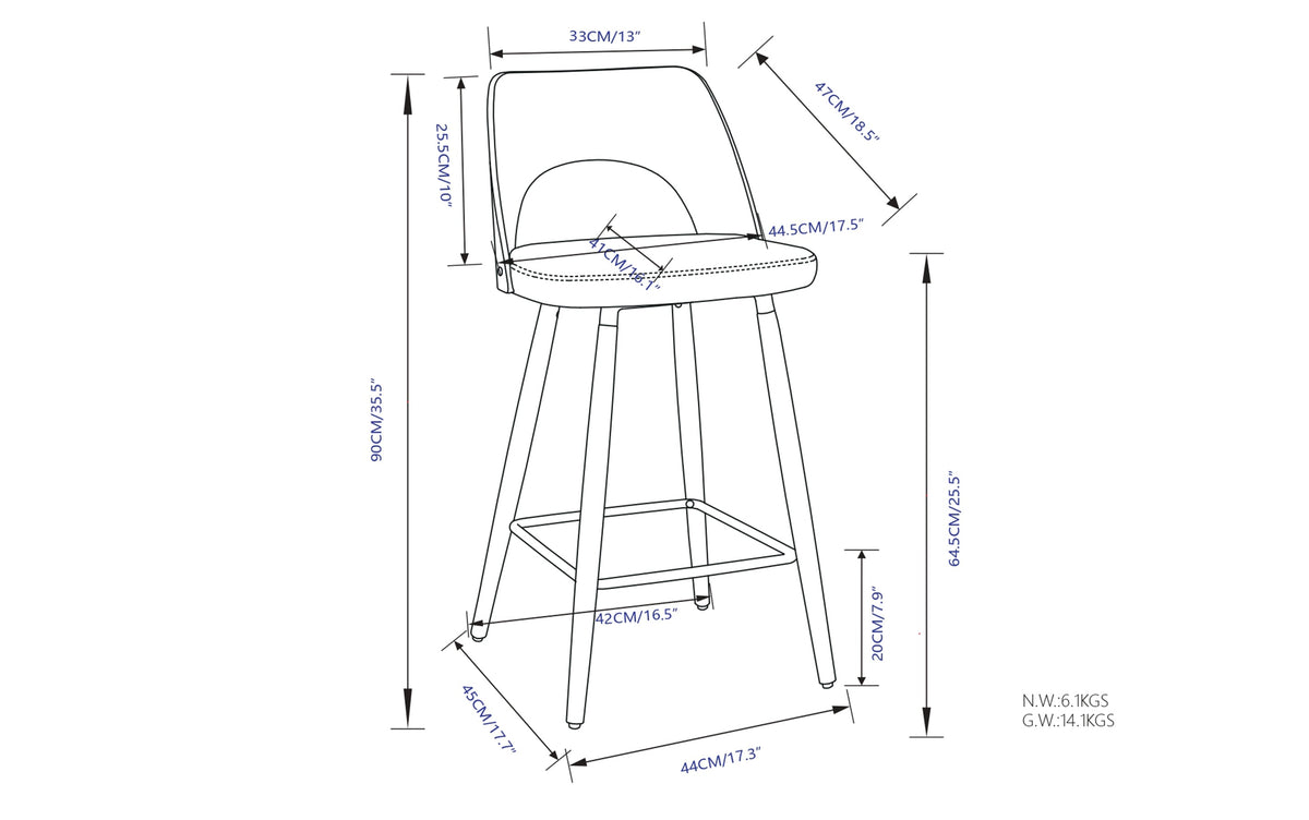 Micah Counter Height Stool (Set of 2)