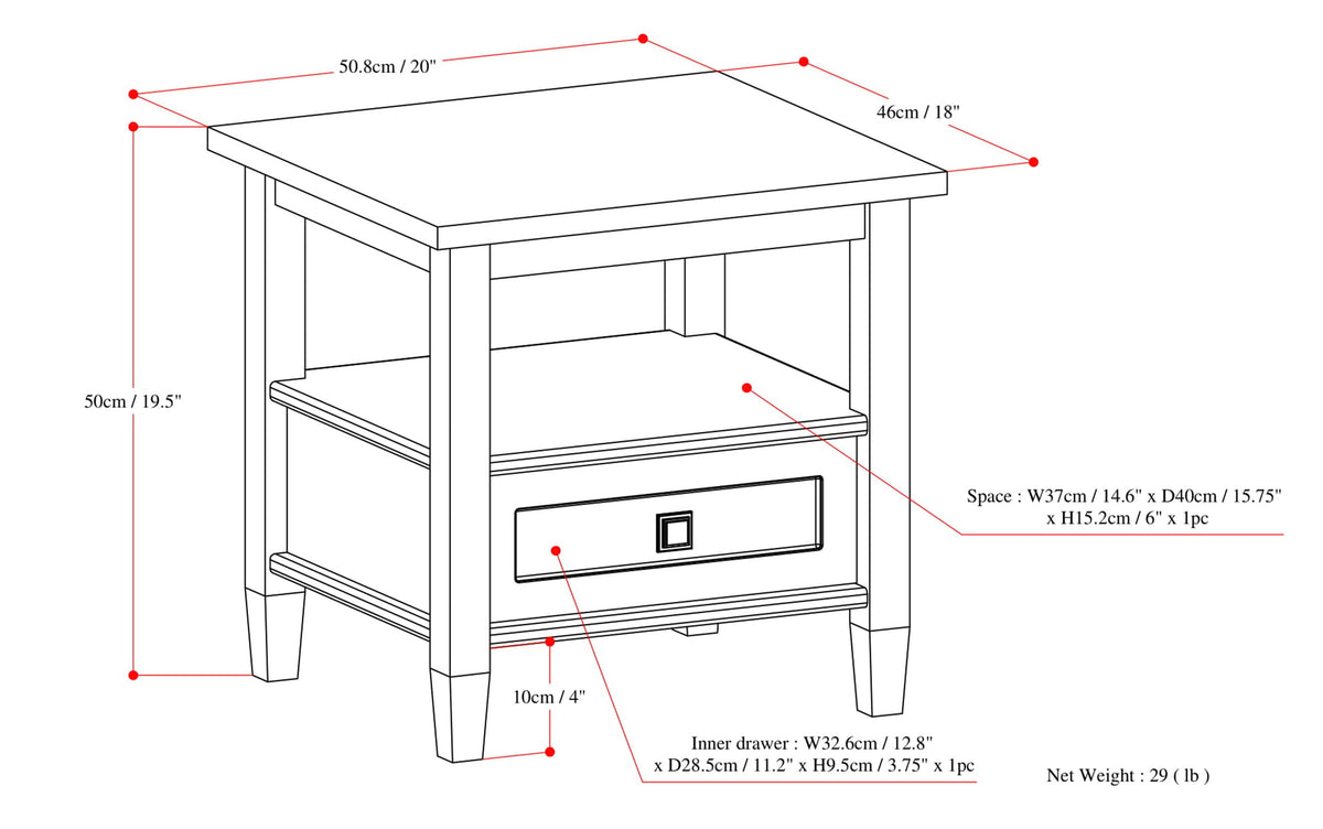 Fog Grey | Warm Shaker End Table