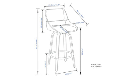 Grey Linen Style Fabric | Carly Swivel Bar Stool (Set of 2)