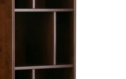 Medium Auburn Brown | Draper 60W TV Stand with Set of Two 22W Cubbie Bookcases w/ Drawer