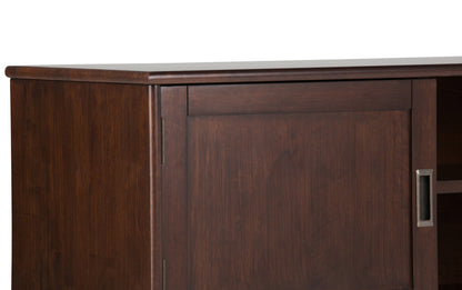 Medium Auburn Brown | Draper 60W TV Stand with Set of Two 22W Cubbie Bookcases w/ Drawer