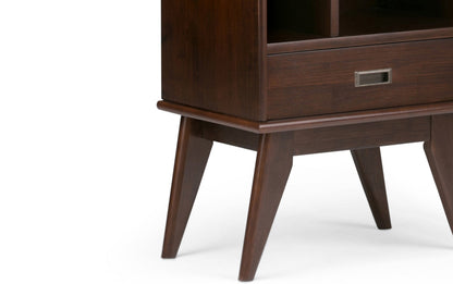 Medium Auburn Brown | Draper 22W 6 Cubbie Bookcase with Drawer (Set of 2)